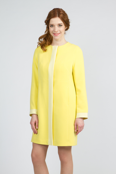 Облегченное женское пальто из текстиля без воротника 1000195