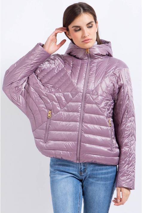 Куртка женская из текстиля с капюшоном 1000318