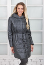 Женское пальто из текстиля с капюшоном 1000422