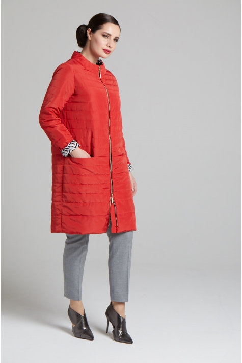 Женское пальто из текстиля с воротником 1000818