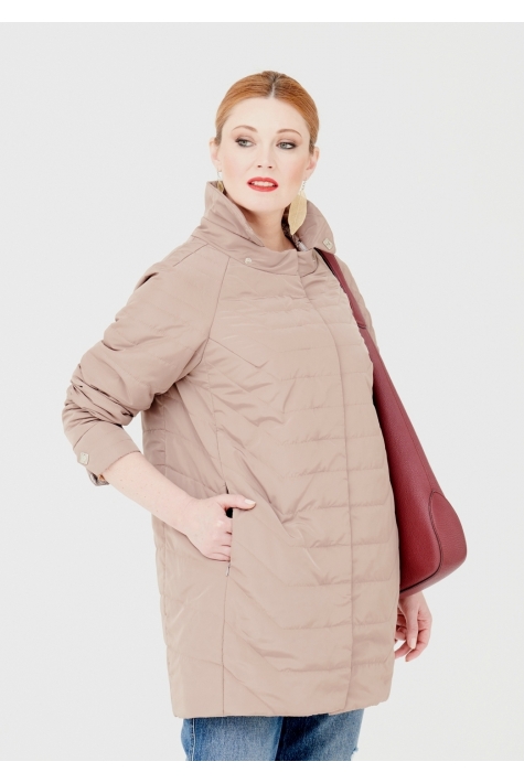 Женское пальто из текстиля с воротником 1000853