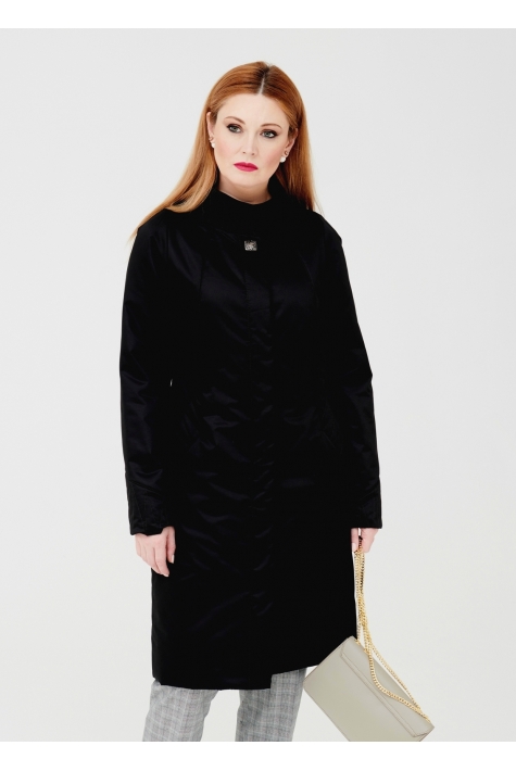 Женское пальто из текстиля с воротником 1000859