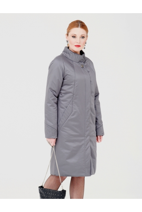 Женское пальто из текстиля с воротником 1000860