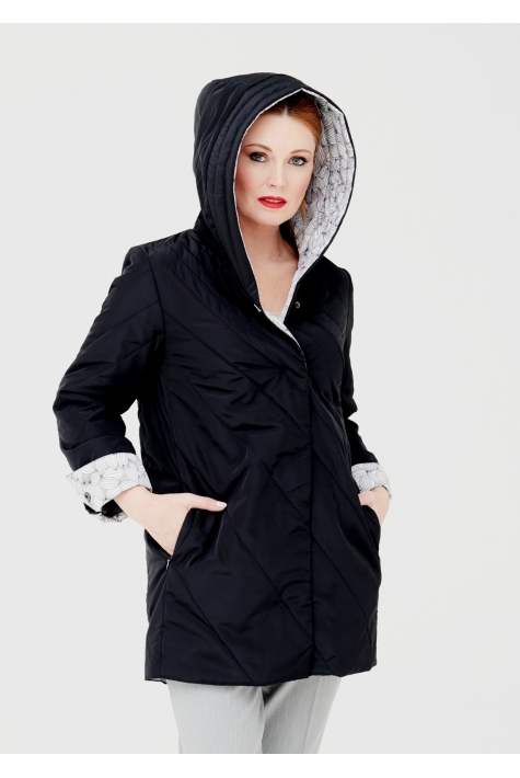 Куртка женская из текстиля с капюшоном 1000863