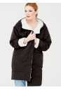 Женское пальто из текстиля с капюшоном 1000867-7