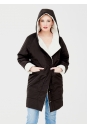 Женское пальто из текстиля с капюшоном 1000867-8