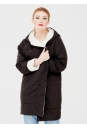 Женское пальто из текстиля с капюшоном 1000867-2