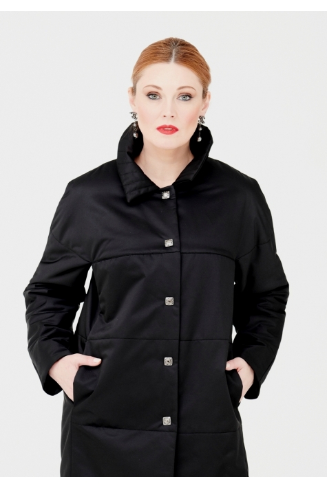 Женское пальто из текстиля с воротником 1000874