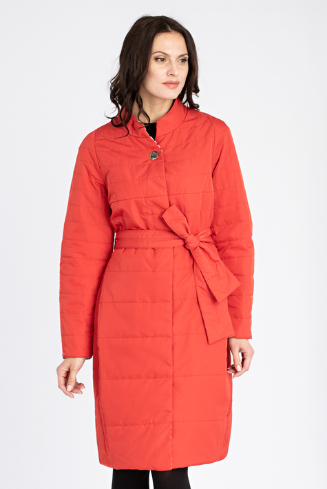 Женское пальто из текстиля с воротником 1000878