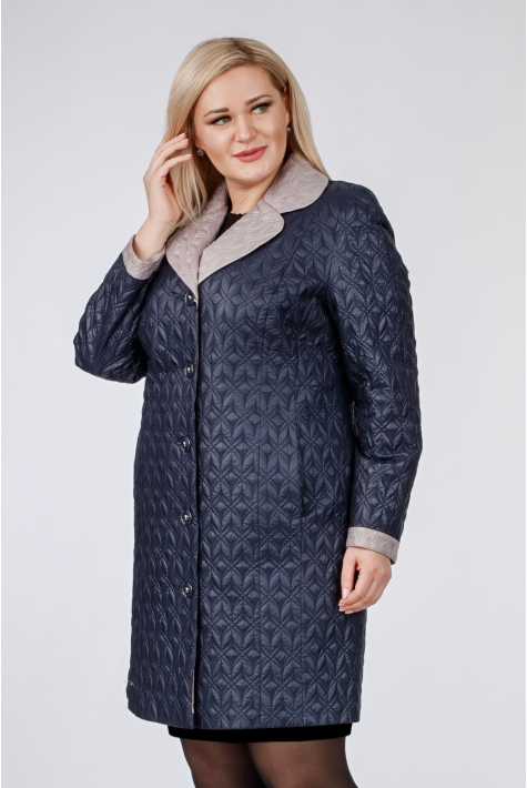 Женское пальто из текстиля с воротником 1001124