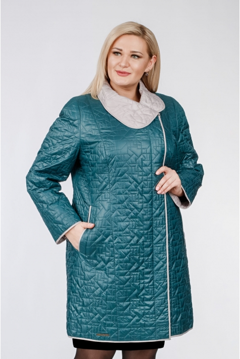 Женское пальто из текстиля с воротником 1001127