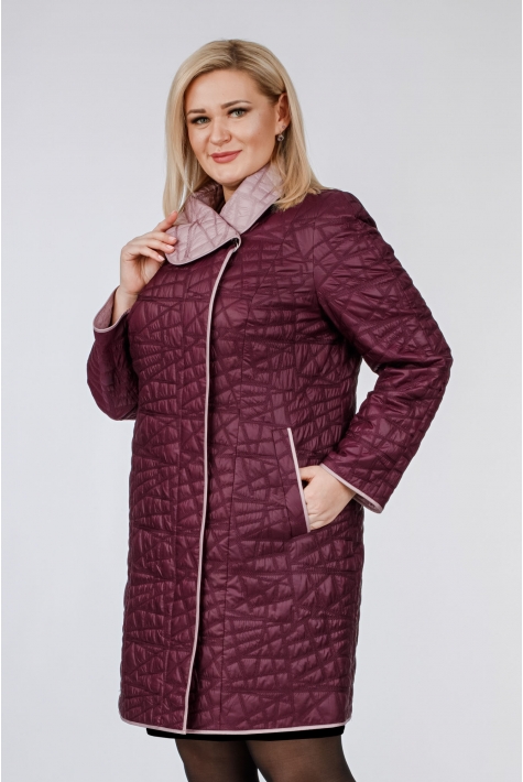 Женское пальто из текстиля с воротником 1001128