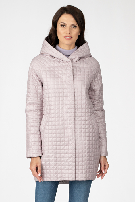 Женское пальто из текстиля с капюшоном 1001181