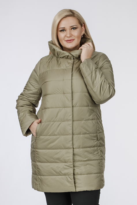 Женское пальто из текстиля с воротником 1001183