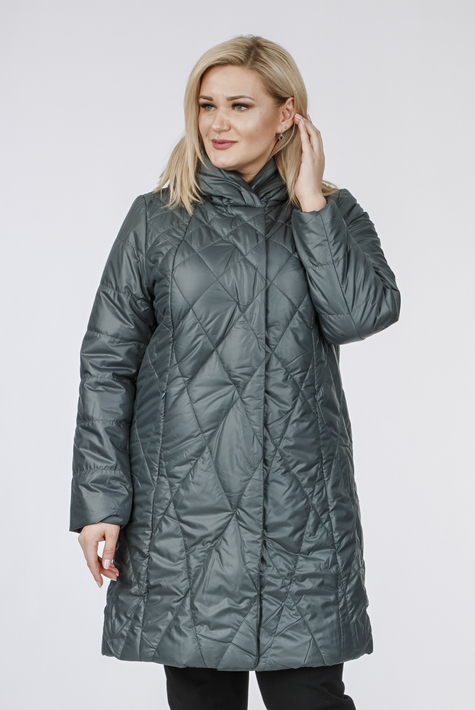 Женское пальто из текстиля с капюшоном 1001190