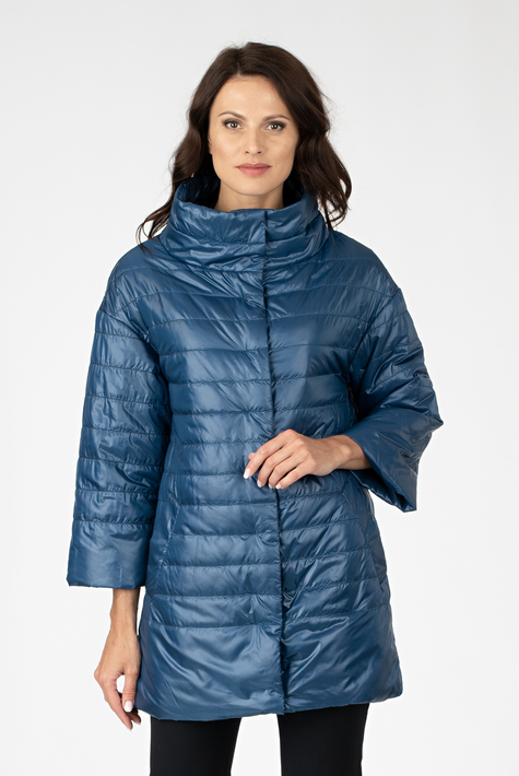 Женское пальто из текстиля с воротником 1001223