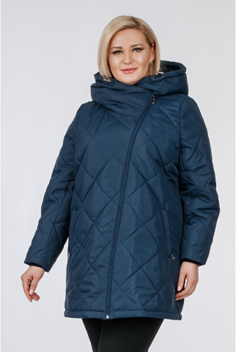 Женское пальто из текстиля с капюшоном 1001231