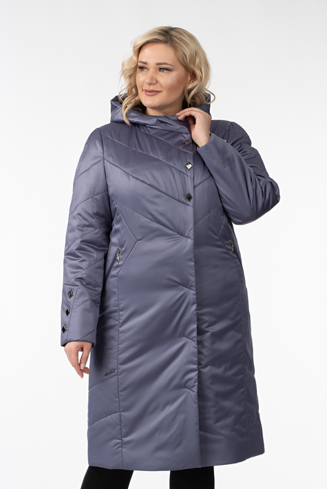 Женское пальто из текстиля с капюшоном 1001299