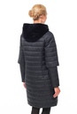 Женское пальто с капюшоном - астраган/текстиль 2100184-2