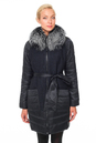 Женское пальто из текстиля с воротником  - текстиль, отделка чернобурка 3000061