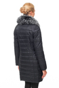 Женское пальто из текстиля с воротником  - текстиль, отделка чернобурка 3000061-5