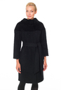 Женское пальто из текстиля с воротником - астраган/текстиль 3000062-3