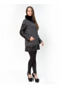 Женское пальто из текстиля с воротником, отделка норка и натуральная кожа 3000233-2