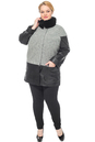 Женское пальто из текстиля с воротником, отделка норка и натуральная кожа 3000233-5 вид сзади