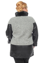 Женское пальто из текстиля с воротником, отделка норка и натуральная кожа 3000233-6 вид сзади