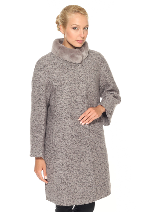 Женское пальто с воротником, отделка кролик 3000251
