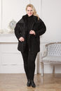 Женское пальто из текстиля с воротником, отделка кролик 3000254-5