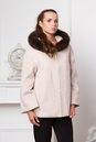 Женское пальто с капюшоном, отделка песец 3000255