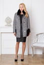 Женское пальто из текстиля с воротником, отделка песец 3000256-2