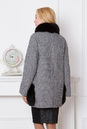 Женское пальто из текстиля с воротником, отделка песец 3000256-3