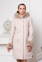 Женское пальто с капюшоном, отделка кролик 3000257
