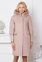 Женское пальто с капюшоном, отделка кролик 3000259