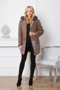 Женское пальто из текстиля с капюшоном, отделка кролик 3000260-3