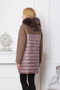 Женское пальто из текстиля с капюшоном, отделка кролик 3000260-2