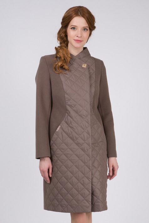 Женское пальто из текстиля с воротником 3000297