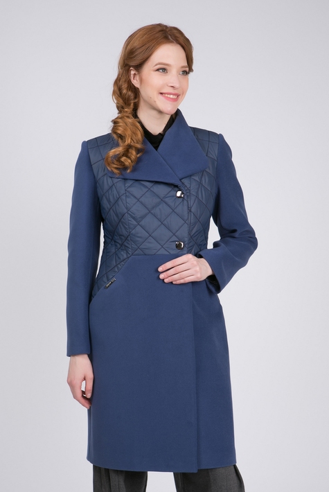 Женское пальто из текстиля с воротником 3000305