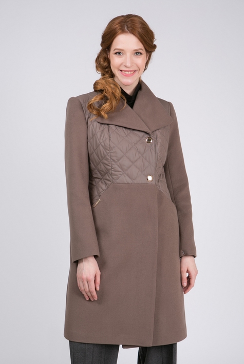 Женское пальто из текстиля с воротником 3000306
