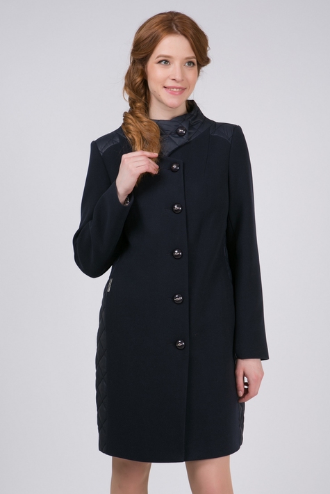 Женское пальто из текстиля с воротником 3000321