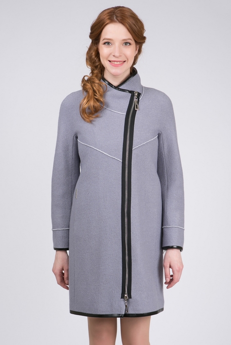 Женское пальто из текстиля с воротником 3000322