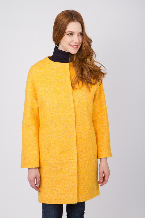 Женское пальто из текстиля без воротника 3000326
