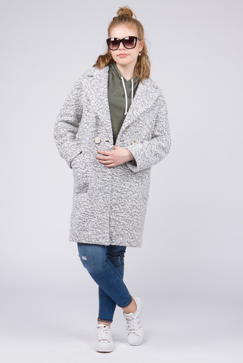 Женское пальто из текстиля с воротником 3000352