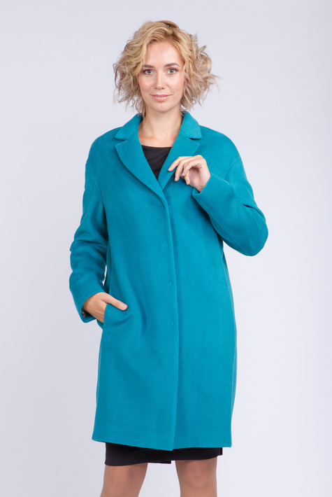 Женское пальто из текстиля с воротником 3000410