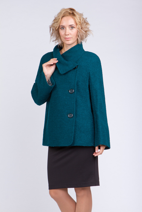 Женское пальто из текстиля с воротником 3000429