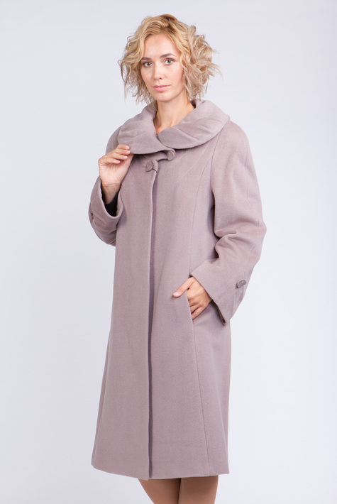 Женское пальто из текстиля с воротником 3000430