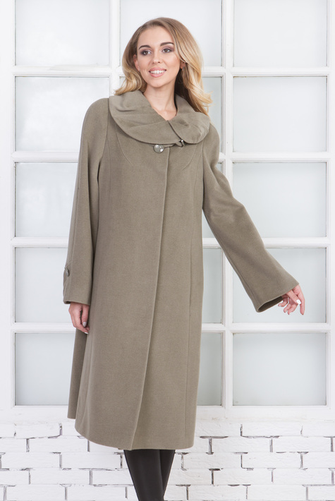 Женское пальто из текстиля с воротником 3000431
