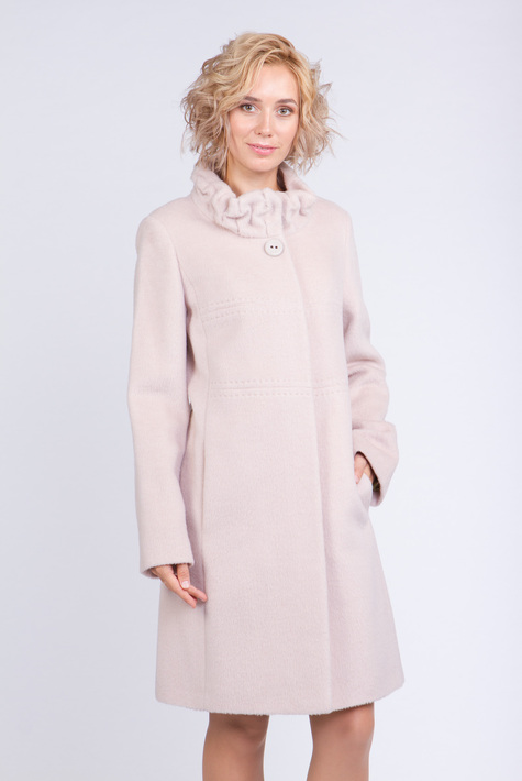 Женское пальто из текстиля с воротником 3000487